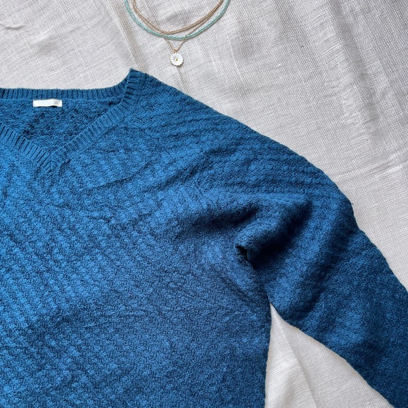 Teal Blue Woven Sweater - Picture 3 of 3